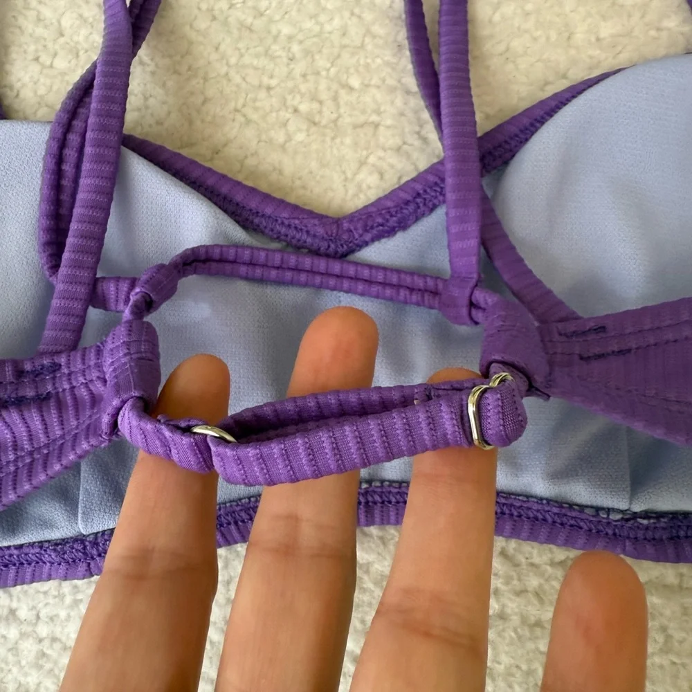 Salt + Cove ribbed purple bikini top